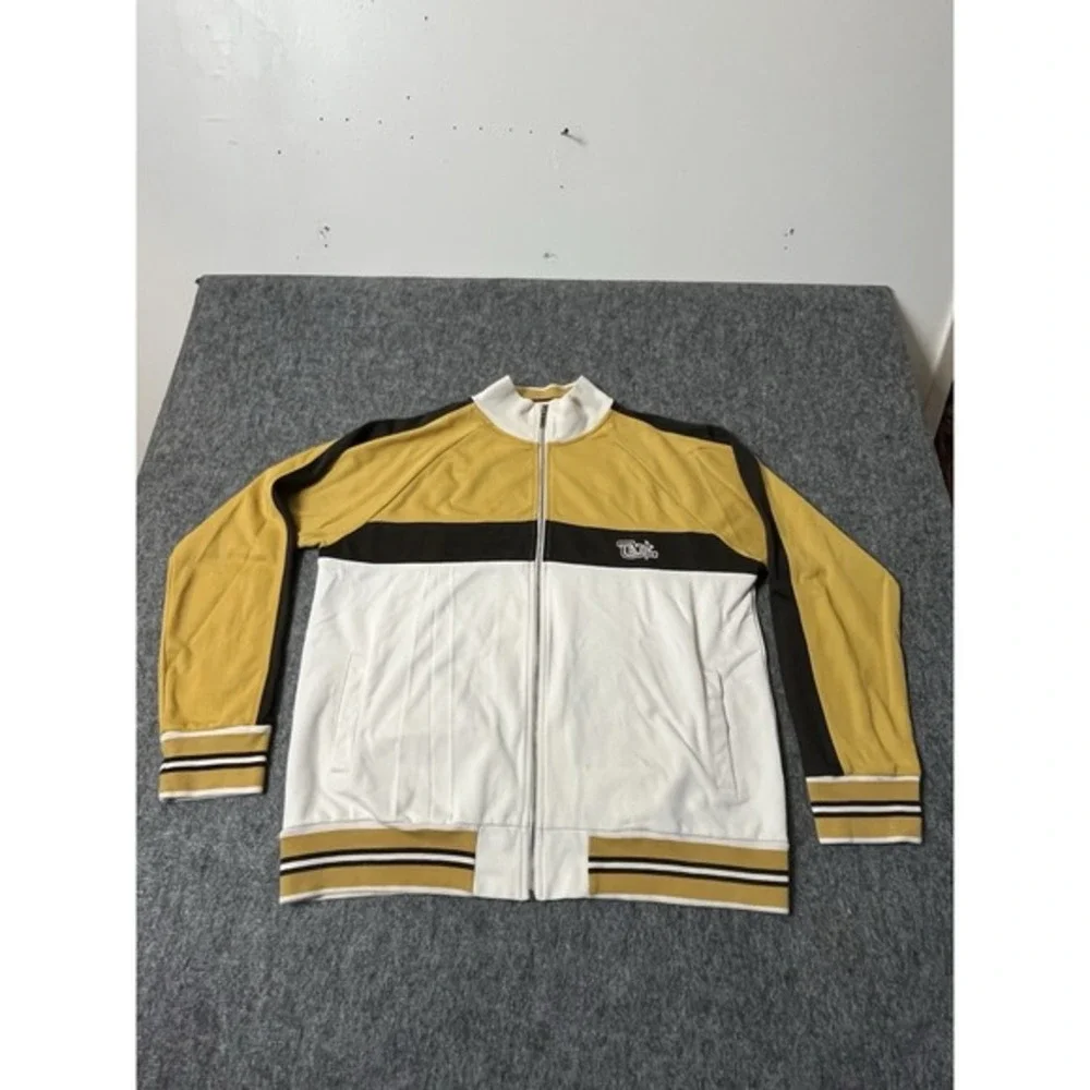 Y2K Levi's Track Jacket XL Yellow Black Full Zip‎ 2005 Streetwear Moto Style